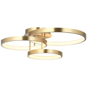 Cougar Zola Modern Gold LED Flush Ceiling Light with Opal Lens 3-Light by Cougar, a LED Lighting for sale on Style Sourcebook