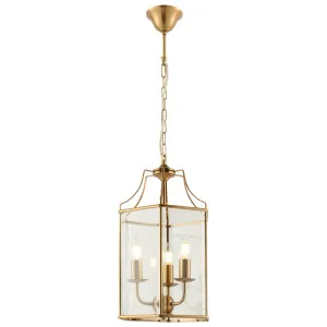 Cougar Arcadia Classic Gold Glass Lantern Pendant 3-Light by Cougar, a Pendant Lighting for sale on Style Sourcebook