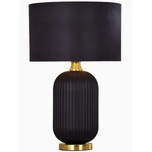CLA Lusso Modern Antique Brass Fluted Ceramic Table Lamp Medium by Compact Lamps Australia, a Table & Bedside Lamps for sale on Style Sourcebook