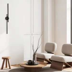 CLA Racha Minimalist Double Tube LED Wall Light with Built In Switch Black by Compact Lamps Australia, a Wall Lighting for sale on Style Sourcebook