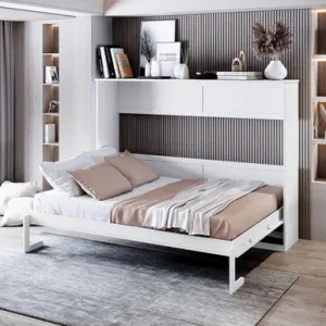 Leeton Queen Space Saving Foldout Wall Bed in White by Luxo Furniture, a Kids Beds & Bunks for sale on Style Sourcebook