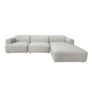 Juno Boulder 1 Seater Right Arm Sofa - Grey Speckle Boucle by null, a Sofas for sale on Style Sourcebook