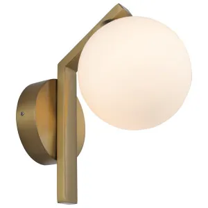 Cougar Rayna Minimalist Opal Matte Glass Orb Wall Light Gold by Cougar, a Wall Lighting for sale on Style Sourcebook