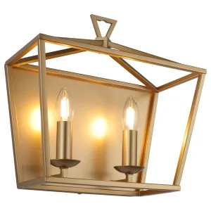 Cougar Perigan Modern Candelabra 2 Light Open Frame Wall Light Gold by Cougar, a Wall Lighting for sale on Style Sourcebook