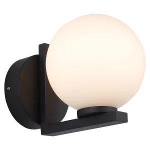 Cougar Elin Modern Opal Matte Glass Orb Wall Light Black by Cougar, a Wall Lighting for sale on Style Sourcebook