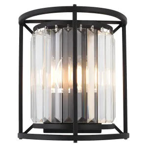 Cougar Amelia Modern Luxe Clear Crystal Wall Light Black by Cougar, a Wall Lighting for sale on Style Sourcebook