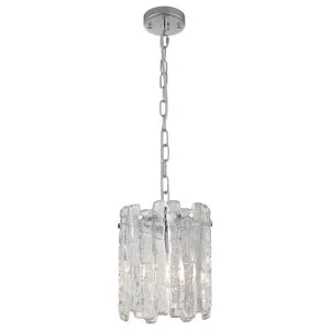 Cougar Riviera Modern Luxe Textured Ice Glass Pendant Chrome by Cougar, a Pendant Lighting for sale on Style Sourcebook