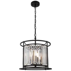 Cougar Amelia Black Modern Luxe Clear Crystal Pendant Medium by Cougar, a Chandeliers for sale on Style Sourcebook