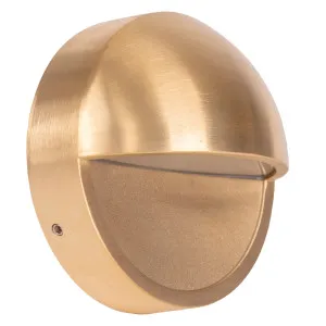 Havit Veko Medium Round Glare Free LED Exterior Wall/Step Light 12V DC Brass by Havit, a Outdoor Lighting for sale on Style Sourcebook