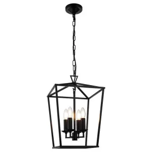 Cougar Perigan Modern Candelabra 4 Light Open Frame Pendant Black by Cougar, a Pendant Lighting for sale on Style Sourcebook