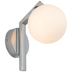 Cougar Rayna Minimalist Opal Matte Glass Orb Wall Light Chrome by Cougar, a Wall Lighting for sale on Style Sourcebook
