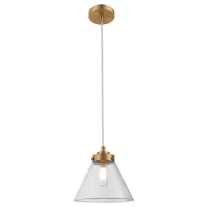 Cougar Matisse Minimalist Tapered Clear Glass Pendant Gold by Cougar, a Pendant Lighting for sale on Style Sourcebook