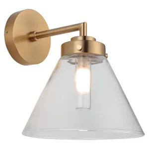 Cougar Matisse Minimalist Tapered Clear Glass Wall Light Gold by Cougar, a Wall Lighting for sale on Style Sourcebook