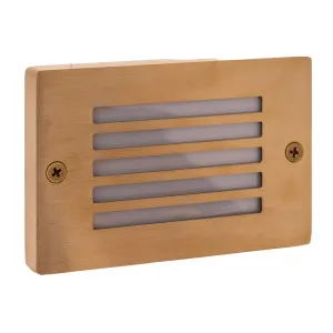 Havit Ardam Small Rectangular LED Weatherproof Exterior Wall/Step Light Brass by Havit, a Outdoor Lighting for sale on Style Sourcebook