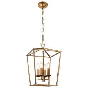 Cougar Perigan Modern Candelabra 4 Light Open Frame Pendant Gold by Cougar, a Pendant Lighting for sale on Style Sourcebook