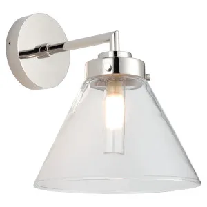 Cougar Matisse Minimalist Tapered Clear Glass Wall Light Polished Nickel by Cougar, a Wall Lighting for sale on Style Sourcebook