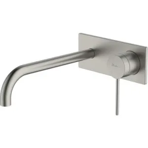 Venice Curved Basin Mixer Set Lead Free In Brushed Nickel By Oliveri by Oliveri, a Bathroom Taps & Mixers for sale on Style Sourcebook