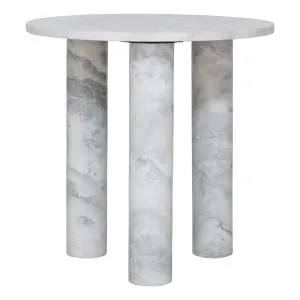 Piper Side Table 52cm in Moonstone Grey Marble by OZ Design, a Side Table for sale on Style Sourcebook