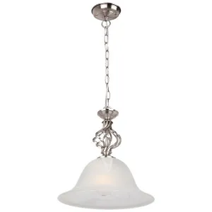 MDA Lighting Geneva Swirl Metal Accent Vintage Frosted Glass Pendant Satin Chrome by MDA Lighting, a Pendant Lighting for sale on Style Sourcebook
