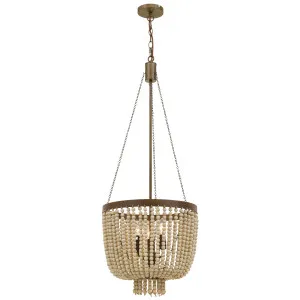 MDA Lighting Maddisson Bronze Iron Pendant with Hand-Painted Timber Beads Small by MDA Lighting, a Pendant Lighting for sale on Style Sourcebook