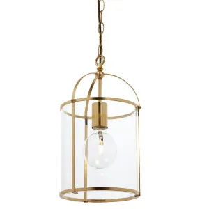MDA Lighting Isabella Clear Glass Modern Classic Lantern Pendant Gold by MDA Lighting, a Pendant Lighting for sale on Style Sourcebook