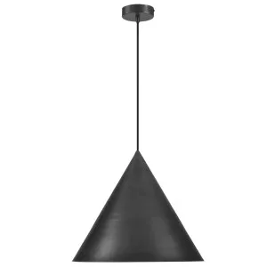 MDA Lighting Coda Modern Minimalist Large Brass Cone Pendant Black by MDA Lighting, a Pendant Lighting for sale on Style Sourcebook