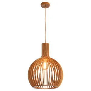 MDA Lighting Boaz Modern Natural Timber Barrel Cage Pendant Large by MDA Lighting, a Pendant Lighting for sale on Style Sourcebook