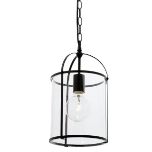 MDA Lighting Isabella Clear Glass Modern Classic Lantern Pendant Black by MDA Lighting, a Pendant Lighting for sale on Style Sourcebook