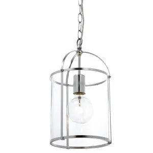 MDA Lighting Isabella Clear Glass Modern Classic Lantern Pendant Silver by MDA Lighting, a Pendant Lighting for sale on Style Sourcebook