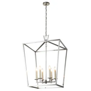 MDA Lighting Huntley Satin Nickel Candelabra Open Lantern Pendant 6 Light by MDA Lighting, a Pendant Lighting for sale on Style Sourcebook