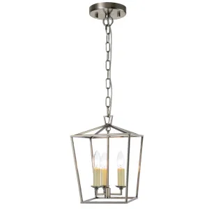 MDA Lighting Huntley Satin Nickel Candelabra Open Lantern Pendant 3 Light by MDA Lighting, a Pendant Lighting for sale on Style Sourcebook