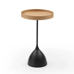 Harrison Round 40cm Side Table Ash Tray Top & Metal Pedestal Black Base by null, a Side Table for sale on Style Sourcebook