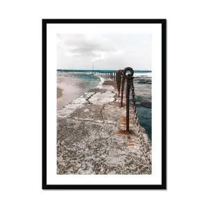 Newcastle Ocean Baths Rusting Fence Coastal Framed Print by null, a Prints for sale on Style Sourcebook