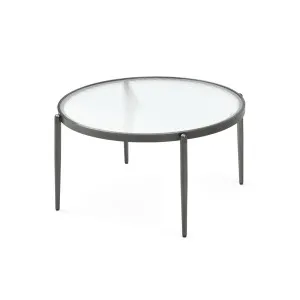 Gatsby Round Fluted Glass Coffee Table Gunmetal Grey by null, a Coffee Table for sale on Style Sourcebook