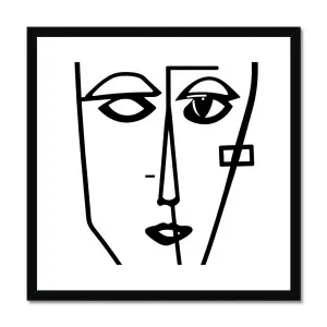Ai Picasso Style Line Drawing Face Framed & Mounted Print by null, a Prints for sale on Style Sourcebook