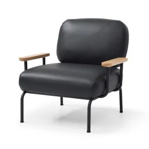 Mattia Mid Century Modern Occasional Armchair Leather Black by null, a Chairs for sale on Style Sourcebook