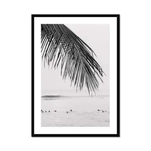 Black and White Bali Surfers Framed Print by null, a Prints for sale on Style Sourcebook