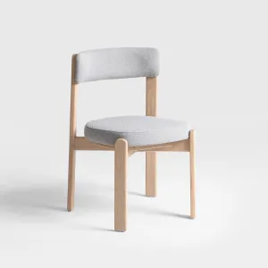 Oscar Set of 2 Natural Oak Dining Chair Upholstered Fitzroy Storm by null, a Dining Chairs for sale on Style Sourcebook