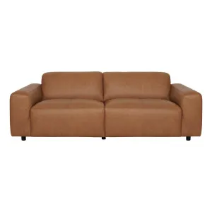 Harry 3 Seater Sofa in Urbane Leather Light Brown by OZ Design, a Sofas for sale on Style Sourcebook