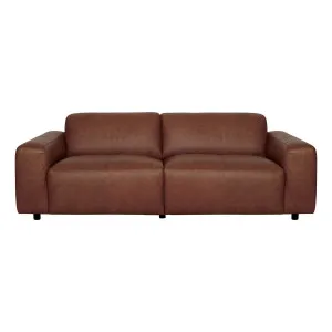 Harry 3 Seater Sofa in Urbane Leather Dark Brown by OZ Design, a Sofas for sale on Style Sourcebook