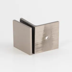 Boston 90 Degree Wall to Glass Bracket Satin Nickel by null, a Bathroom Fixtures for sale on Style Sourcebook