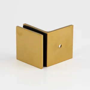 Boston 90 Degree Wall to Glass Bracket Raw Brushed Brass by null, a Bathroom Fixtures for sale on Style Sourcebook