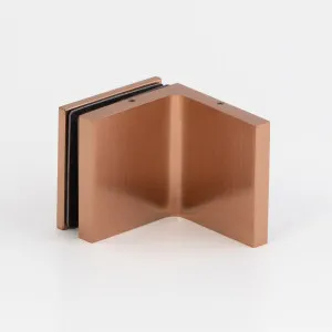 Stealth Wall to Glass Bracket with Cover Plate - Polished Rose Gold by null, a Bathroom Fixtures for sale on Style Sourcebook