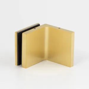 Stealth Wall to Glass Bracket with Cover Plate - Brushed Brass by null, a Bathroom Fixtures for sale on Style Sourcebook
