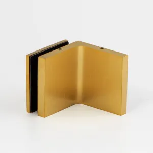 Stealth Wall to Glass Bracket with Cover Plate - Raw Brushed Brass by null, a Bathroom Fixtures for sale on Style Sourcebook