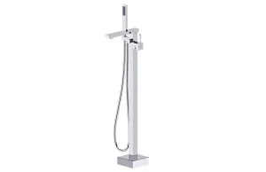 Floor Standing Bath Spout with Mixer and Hand Shower Polished Chrome by null, a Bathroom Taps & Mixers for sale on Style Sourcebook