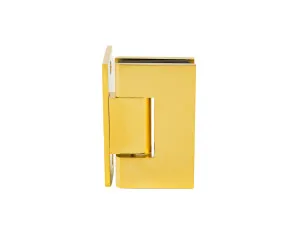 Boston Wall to Glass 90 Degree Hinge with L Type Mounting Plate - Brushed Brass by null, a Bathroom Fixtures for sale on Style Sourcebook