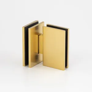 Boston 6-8mm Glass to Glass 180 Degree Shower Hinge - Brushed Brass by null, a Bathroom Fixtures for sale on Style Sourcebook