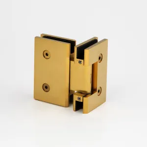 Boston 6-8mm Glass to Glass 180 Degree Shower Hinge -  Raw Brushed Brass by null, a Bathroom Fixtures for sale on Style Sourcebook