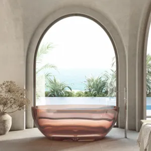 Cassa Design Wow Translucency Resin Stone Bath 1500mm Faint Pink by null, a Bathtubs for sale on Style Sourcebook